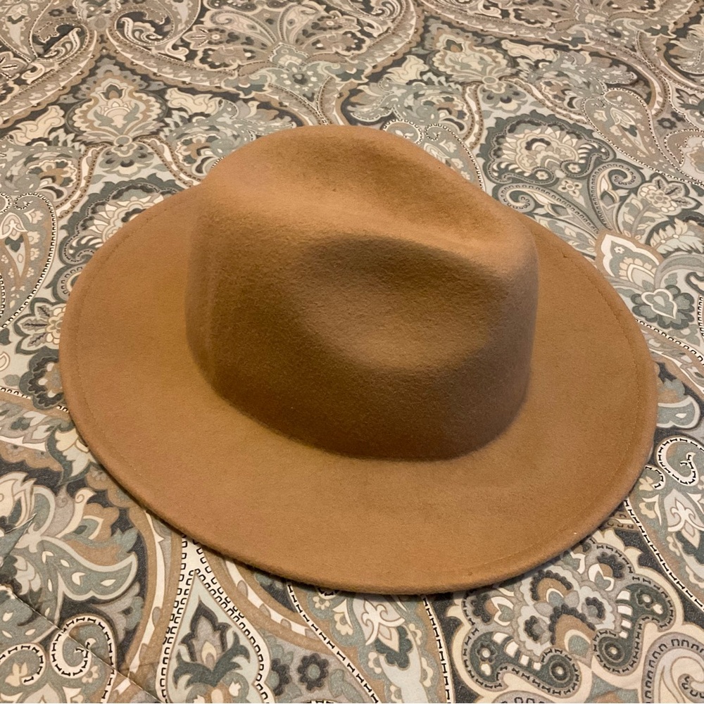 New Free People Fedora Clean Slate Felt Cafe Tan Hat OS